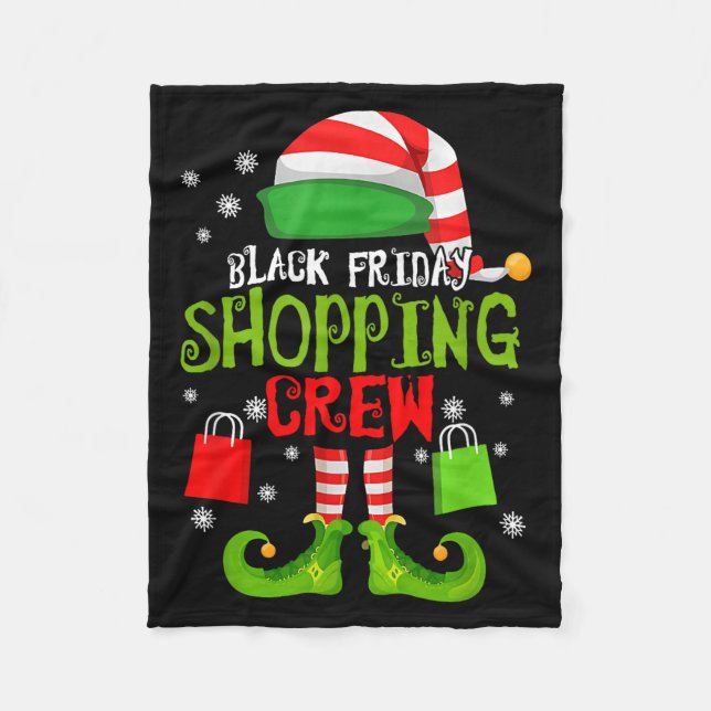 Manta Polar Elf Christmas Black Shopng Funny Friday Shopng Cre (Anverso)
