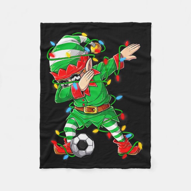Manta Polar Elf Dabbing Soccer Player Christmas Dab Xmas  (Anverso)