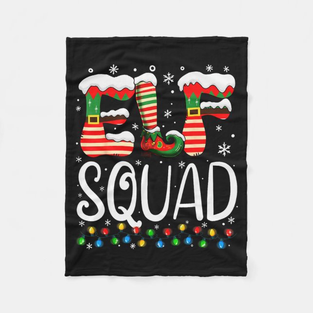 Manta Polar Elf Family Christmas Matching Pajamas Xmas Elf Squ (Anverso)