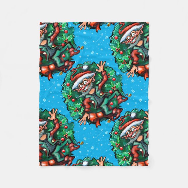 Manta Polar Elf navidades con Wreath (Anverso)