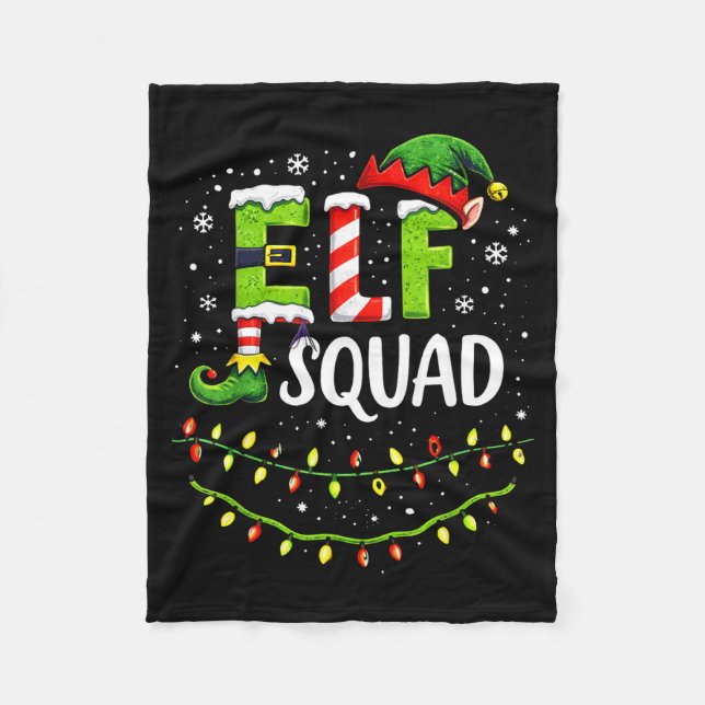 Manta Polar Elf Squad Christmas Lights Matching Holiday Crew  (Anverso)