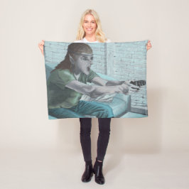 Manta Polar Elf Video Game Player Fantasy Art Fleece Blanket