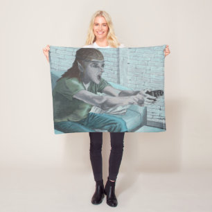 Manta Polar Elf Video Game Player Fantasy Art Fleece Blanket