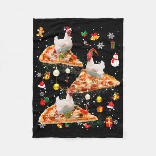Manta Polar Elfo Reno de Santa Pollo Montando Pizza Xmas Galax