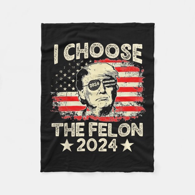 Manta Polar Elige El Gracioso Republicano Felon 2024 Pro Trump (Anverso)