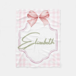 Manta Polar Elizabeth Baby Nursery Gingham Personalizada