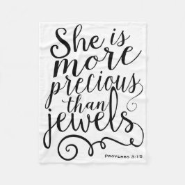 Manta Polar Ella es más preciosa que Jewels Proverbs White