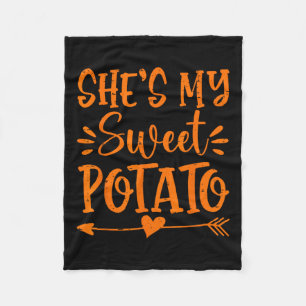Manta Polar Ella es mi batata dulce I Yam Autumn Thanksgiving