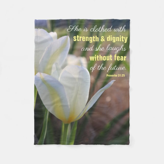 Manta Polar Ella está vestida - Proverbios 31:25 (Anverso)