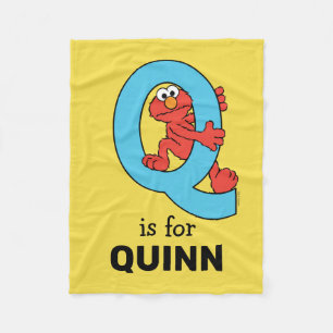 Manta Polar Elmo Alphabet   Q Azul