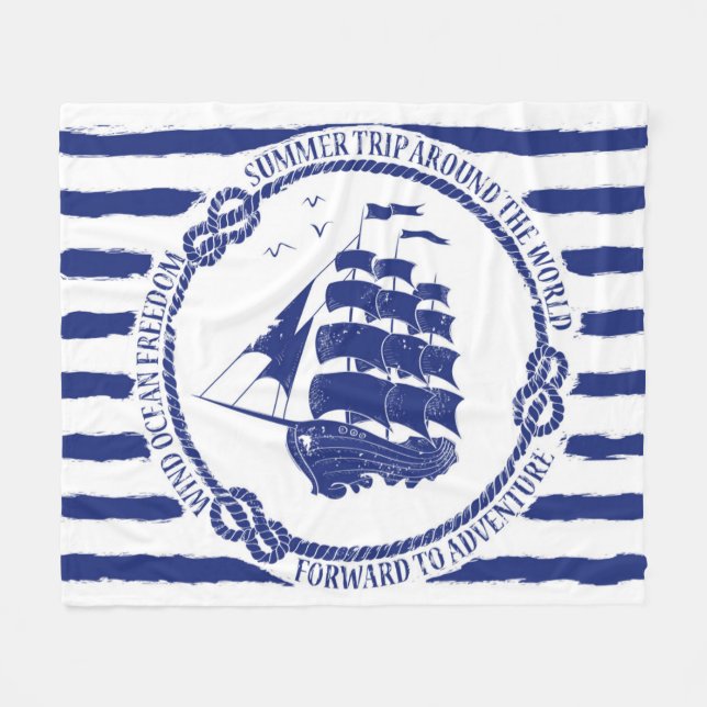 Manta Polar Emblema náutico con el velero (Frente (Horizontal))