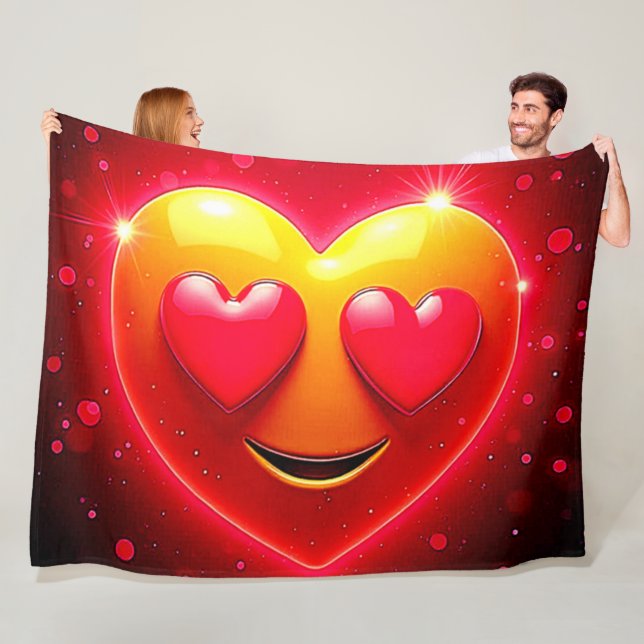 Manta Polar Emoción de Ojos de Corazón Brillante (In situ)