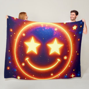 Manta Polar Emoji brillante de ojos estriados