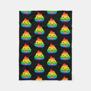 Manta Polar Emoji de Caca Divertido Arcoíris de Colores Cara S