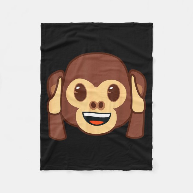 Manta Polar Emoji Monkey Holding Ears Yellow Smile Face  (Anverso)