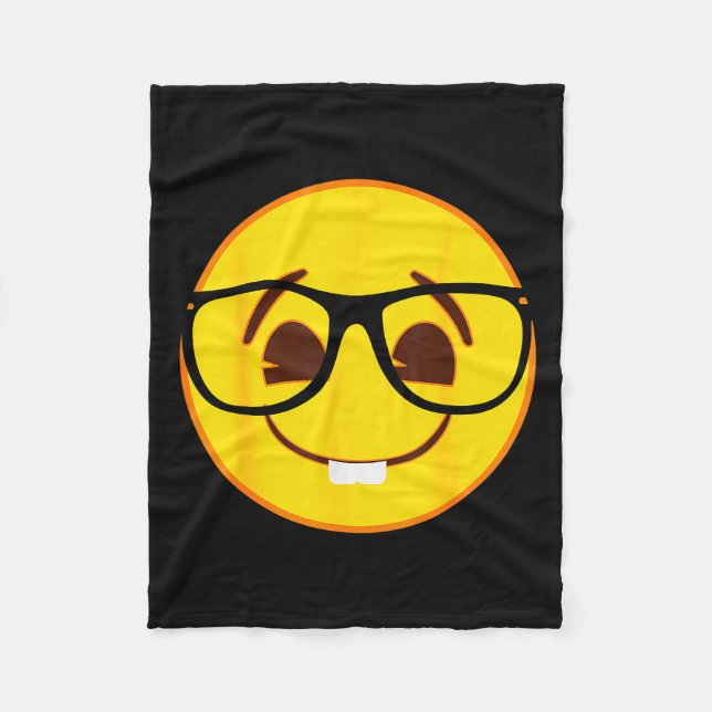 Manta Polar Emoji Nerd Gles Yellow Smile Face  (Anverso)