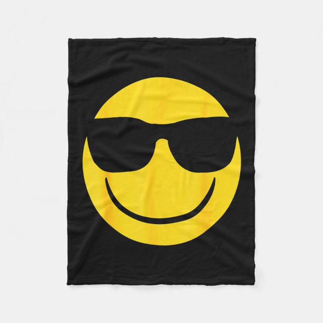 Manta Polar Emoji Retro Sungles Yellow Smile Face  (Anverso)