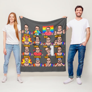 Manta Polar Emotes Fleece Blanket