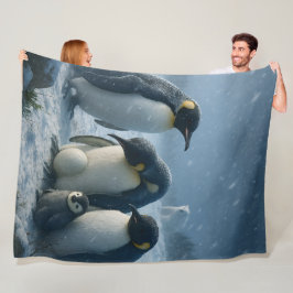 Manta Polar Emperador, familia de pingüinos y cría nieve ártic