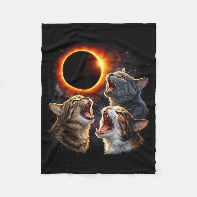 Manta Polar En Gatos Aullando Eclipse Total de Sol (Anverso)