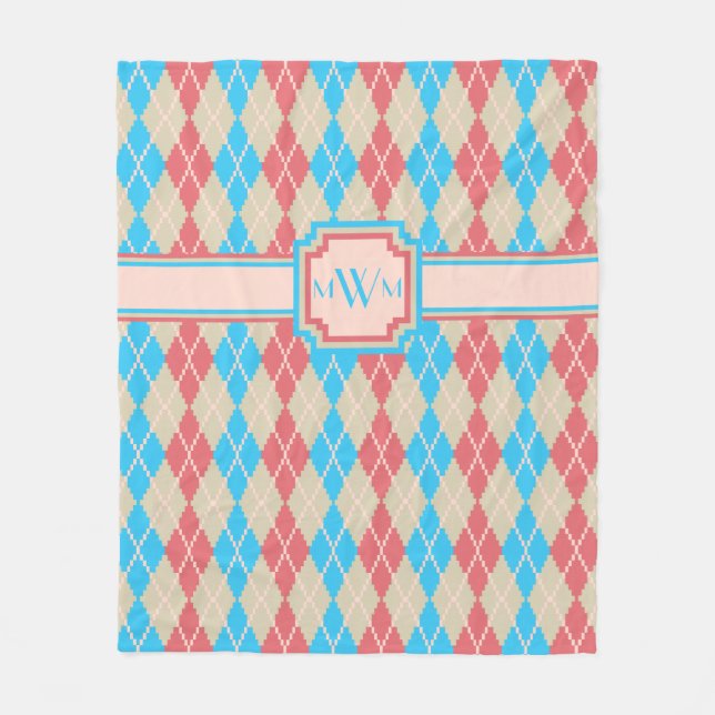 Manta Polar En la playa de Argyle Fleece Blanket (Anverso)