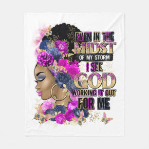 Manta Polar En la tormenta Reina Melanina Negra Mujer Marrón