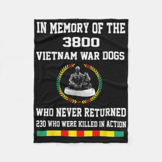 Manta Polar En Memoria De Los 3800 Perros De La Guerra De Viet