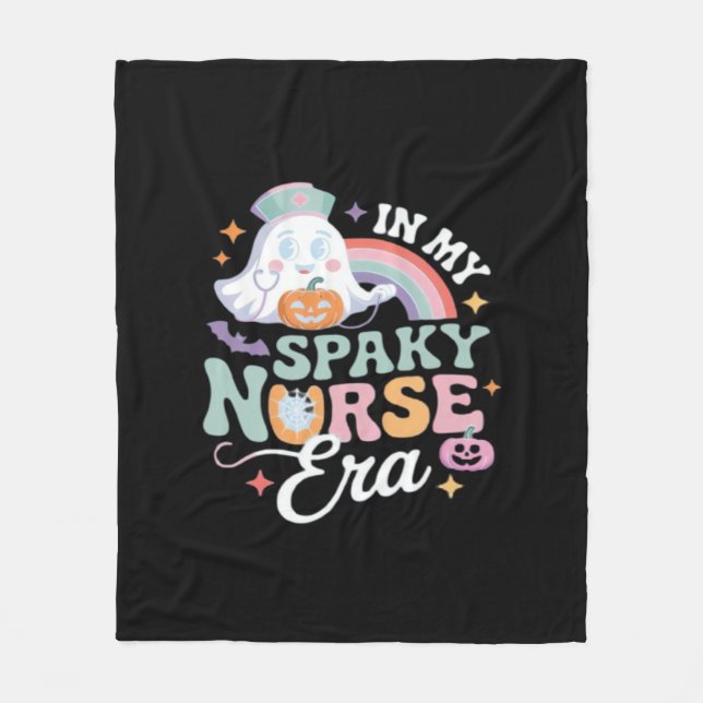 Manta Polar En mi era de enfermería, truco o trato de hallowee (Anverso)