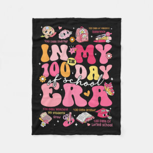 Manta Polar En Mis 100 Días De Escuela Estudiante Groovy Retro