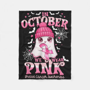 Manta Polar En Octubre, Usamos Cáncer De Mama Ghost De Camisa 