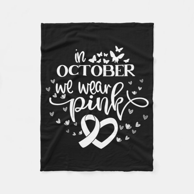 Manta Polar En Octubre Usamos Mariposas Rosadas Cáncer De Mama (Anverso)