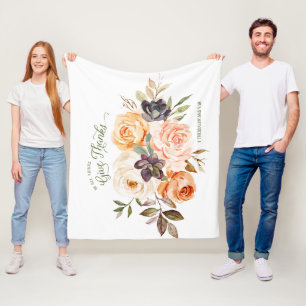 Manta Polar En Todo, Den Gracias A Los Rosas Florales Blanket