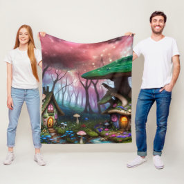 Manta Polar Encantado Bosque Dreamscape Mushroom Fantasy Fairy