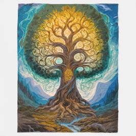 Manta Polar Encantador Árbol Brillante Yggdrasil Paisaje Mágic