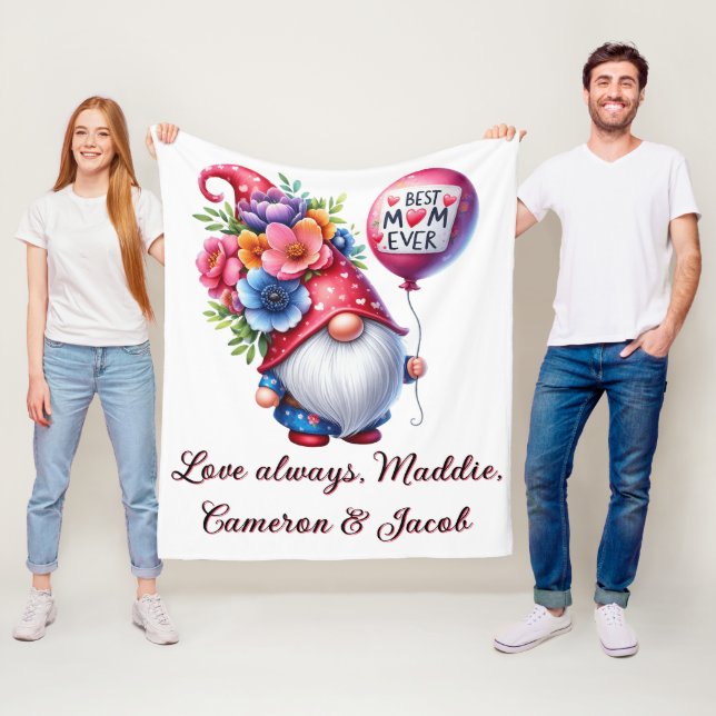Manta Polar Encantador Gnome del Día de la Madre Personalizado (In situ)