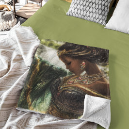 Manta Polar Encantadora diosa por una cascada mágica