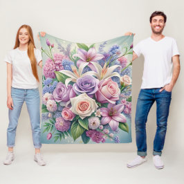 Manta Polar Encantadora Mapa de Fleece Floral Pastel