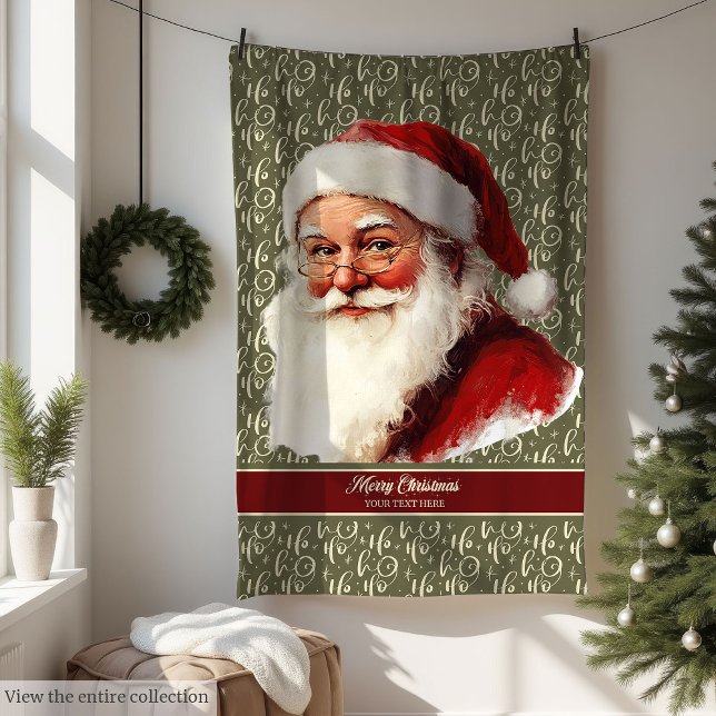 Manta Polar Encantadores Navidades de Santa Claus al viejo est (Charming Old Fashioned Santa Claus Christmas Fleece Blanket)