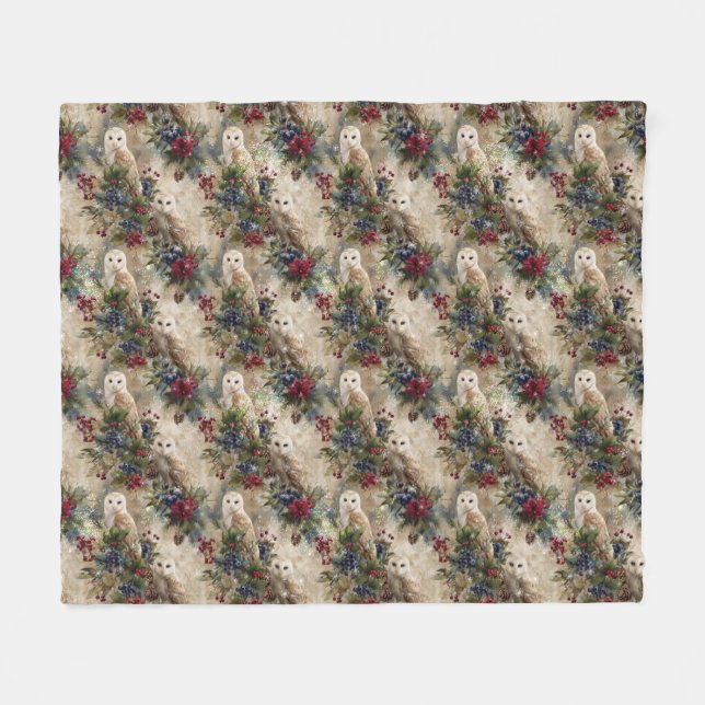 Manta Polar Enchanting Floral Owl (Frente (Horizontal))