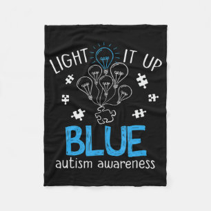 Manta Polar Enciende el autismo azul Conciencia del rompecabez