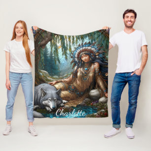 Manta Polar Enclavado por un río dulce, un indio nativo