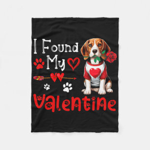 Manta Polar Encontré a mi Beagle de San Valentín con flor cora