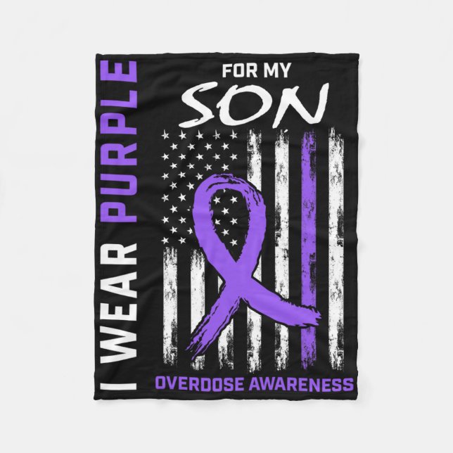 Manta Polar End Overdose Awareness Shirt Son August Purple Fla (Anverso)