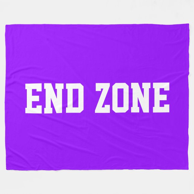 Manta Polar END ZONE Athletic White Text On Fun Bright Purple (Frente (Horizontal))