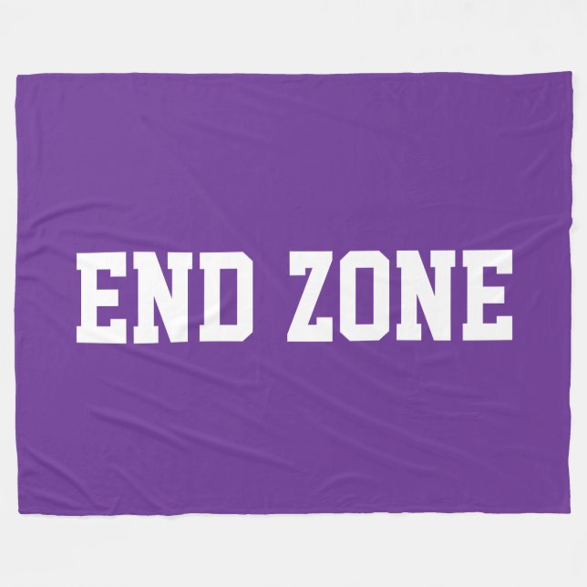Manta Polar END ZONE Athletic White Text On Fun Royal Purple (Frente (Horizontal))