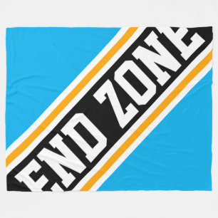 Manta Polar END ZONE Fun Guay Azure Blue Carreras Stripes