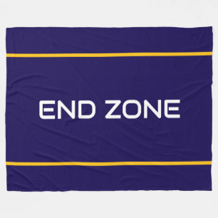 Manta Polar END ZONE Texto Divertido Amarillo Naranja Azul Mar