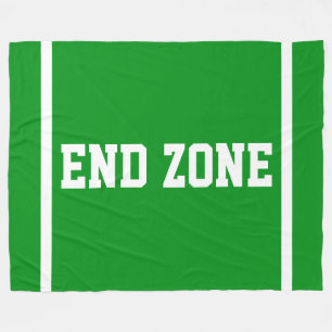 Manta Polar END ZONE Texto Divertido Franjas en Verde Brillant