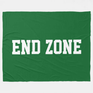 Manta Polar END ZONE Texto Retro Blanco Sobre Verde Athletic B