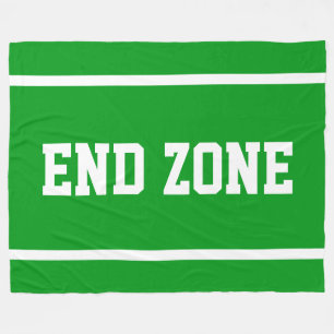 Manta Polar END ZONE Verde Brillante Rayas Blancas de Texto De
